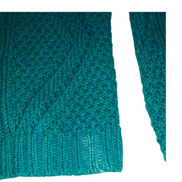 American Eagle Outfitters aqua/teal knit off the shoulder long sleeve sweater XS - Picture 4 of 5